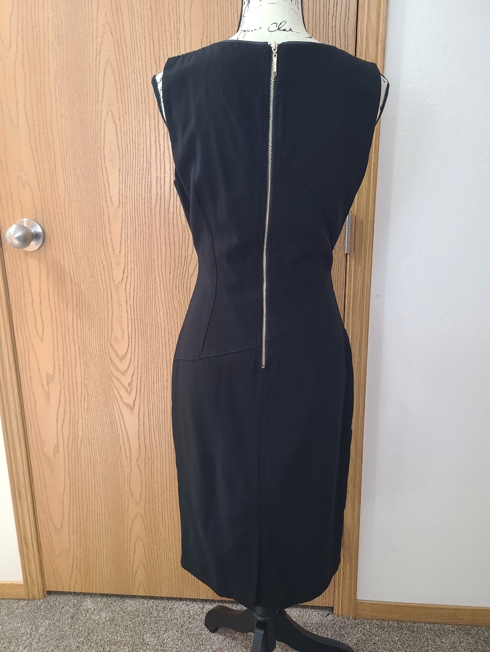 White House Black Market Ruched Seam Classic Fitted Little Black Sheath Dress - Picture 3 of 5